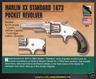 marlin xx standard 1873 pocket revolver firearms card from canada