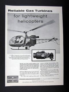   AiResearch 331 Gas Turbine Republic Lark Helicopter 1st Flight 1962 Ad