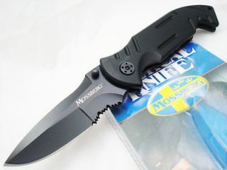mossberg black tactical pocket knife military police survival new 8817