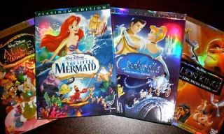 Alice In Wonderland, Little Mermaid, Cinderella, Lion King