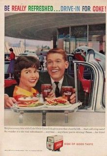   Cola Soda Fountain Machine 50s Drive In Restaurant Car Hop Coke Pop Ad