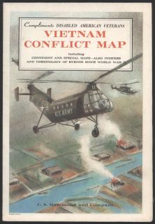 1965 vietnam conflict map by c s hammond and company