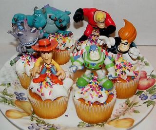 Disney Pixar Toy Story Monsters Inc Incredibles Cake Cupcake Toppers 