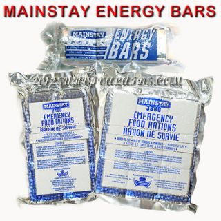 Mainstay Emergency Food Bars Sample Pack 7200 calorie 6 day Ration 3 