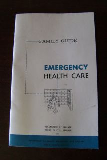   Emergency Health Care Booklet Civil Defense Medical Kit C Supplies
