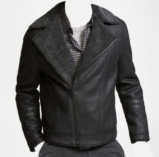 SALE*** EXPRESS Mens (MINUS THE) SHEARLING AVIATOR JACKET, Military 