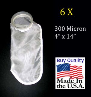 14 300 micron Polyester Mesh Live Coral Filter Sock High 