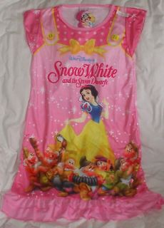   Disney Snow White Seven Dwarfs Nightgown Pajamas Dress Girls Pink