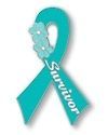 ovarian cancer survivor teal ribbon flowers pin tac new time