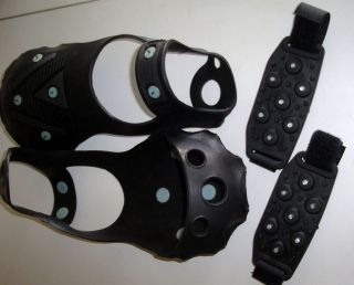 GET A GRIP RUBBER SPIKED TRACTIONS FOR SHOES PLUS STRAP ON STRIPS 