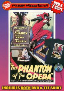 The Phantom of the Opera DVD, 2011, with XL T Shirt