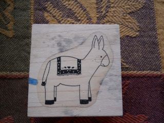 Rubber Stamp Donkey Burro Mexican Spanish Blanket Pinata Design 