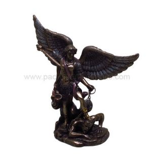 Mini Collector Saint Michael Archangel Statue 5H Figurine Crushing 