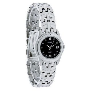 Seiko Le Grand Sport Ladies Diamond Black Dial Stainless Steel Watch 