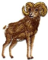big horned ram fully embroidered iron on applique patch time