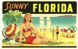 sunny florida vintage 1950 s style travel sticker decal time