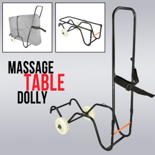 New Massage Table Portable Folding Trolley Rolling Cart Dolly Carrier