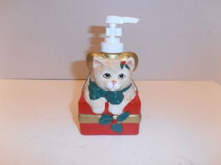 collectible christmas kitty cat soap dispenser  