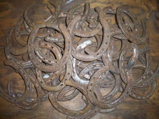 50 used steel horseshoes nails removed no clips time left