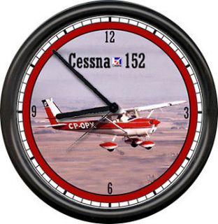   152 Red Aircraft Pilot Airplane Personal Aircraft Sign Wall Clock
