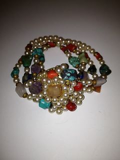 Miriam Haskell bracelet Stunning pearls and various gemstones
