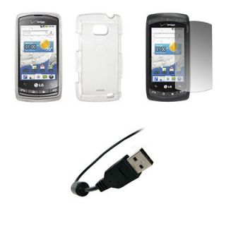for lg ally case cover clear lcd protect usb cable