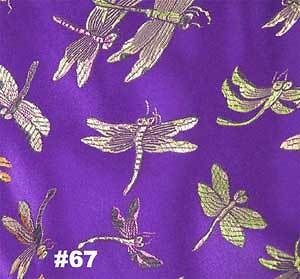 Violet Dragonfly CHINESE BROCADE FABRIC 1.5 YARD Dressmaking