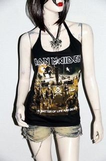 iron maiden metal rock diy sexy halter tank top shirt