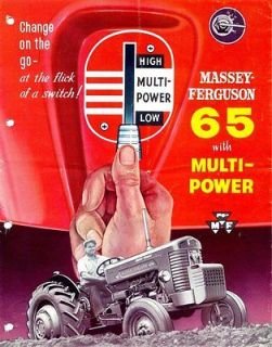   MF 65 TRACTOR OPERATIONS MAINTENANCE MANUAL + tuning specs lists
