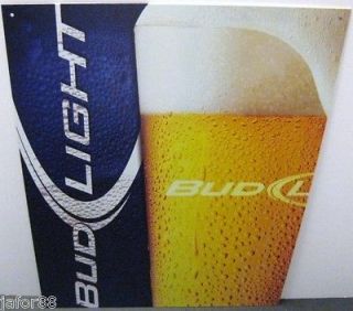 BUD LIGHT FROSTY GLASS, METAL SIGN..FREE SHIPPING
