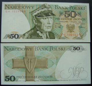 poland paper money 50 zlotych unc from china 