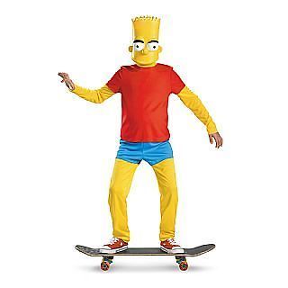 Boys Child The Simpsons Funny Deluxe Bart Simpson Costume W/ Mask
