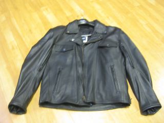 Mens Triumph T Bird Leather Motorcycle Jacket Black size small