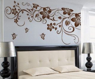 Charming Vine Flower Butterfly Removable PVC Wall Sticker Home Decor 