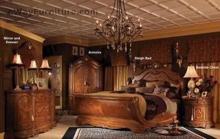 AICO Cortina 4PC Wood King Sleigh Bed Bedroom Set Online Bedroom 