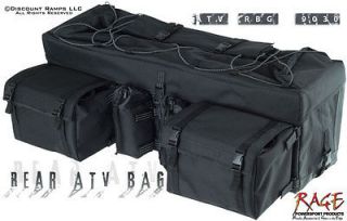 NEW BLACK ATV LUGGAGE REAR RACK BAG STORAGE CARGO GEAR PACK (ATV RBG 