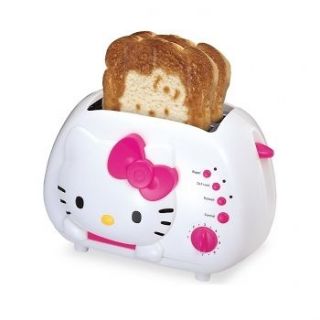 HELLO KITTY KT5211 2 SLICE WIDE SLOT TOASTER with COOL TOUCH