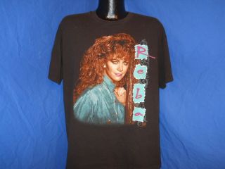 vintage 90S REBA MCENTIRE ITS YOUR CALL ALBUM 2 SIDED BLACK COTTON t 