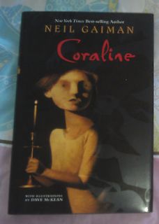 Coraline by Neil Gaiman Dave Mckean HARDCOVER FIRST EDITION Great 