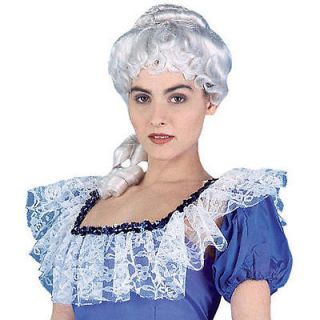 new 18th century white bun dlx lady colonial costume wig