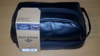 NWT Dockers Mens Black Travel Kit Toiletry Bag Travel Bag Shaving Bag 