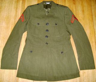 USMC US Marine Dress Green Uniform Tunic Coat Jacket 39R and Pants 31R