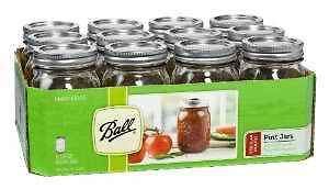 NEW Ball Regular Mouth Solid Glass Mason Canning Jars Lids Bands FAST 