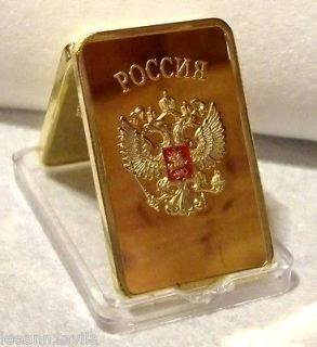 NEW ITEM 1 OZ. SOVIET RUSSIAN USSR CCCP PURE .999 24K GOLD LAYERED 