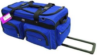 36 blue rolling wheeled scuba dive tra vel duffel bag