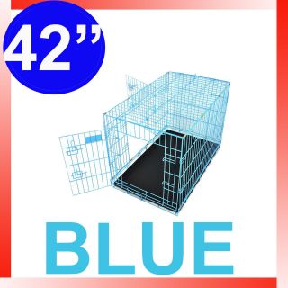 New Champion 42 Blue Portable Folding Dog Pet Crate Cage Kennel 3 