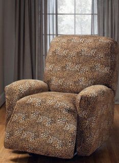 LEOPARD JERSEY RECLINER COVER LAZY BOY STRETCH FITS REG & LG CHAIRS 