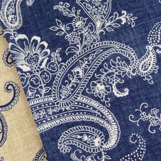 Michael Miller pristine paisley indigo blue white fabric vintage 