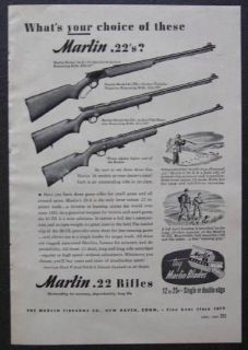 1948 Marlin .22 Rifle Model 39 A / 81 DL / 80 DL vintage AD *Whats 