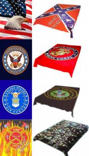 Super soft blanket ConFederal,Army,Airforce,Navy,Marine, Fire,Camo 